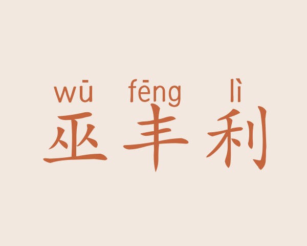 巫丰利